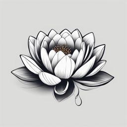 water lily tattoo minimalist color design 