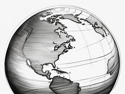 sketch of a globe  minimal rough sketch scribbles,doodles,black and white