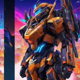 Anime Wallpaper - Sci-Fi Anime World with Mecha Warriors wallpaper splash art, vibrant colors, intricate patterns