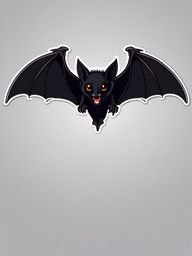 Vampire Bat Sticker - A nocturnal vampire bat with outstretched wings, ,vector color sticker art,minimal