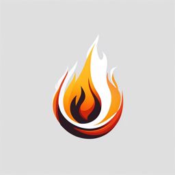 Blazing Flame  minimalist design, white background, professional color logo vector art