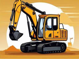 Excavator clipart - A heavy machine for digging and moving earth at a construction site., ,vector color clipart,minimal