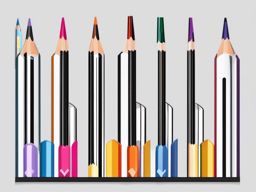 Pencil Clipart - A sharpened pencil for drawing.  color clipart, minimalist, vector art, 