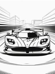 Race Car Coloring Pages - Thrilling Scene of Cars Racing  minimal black outline printable sheet, coloring page