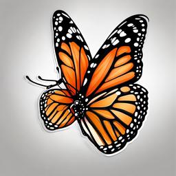 tattoo monarch butterfly  simple color tattoo,white background,minimal