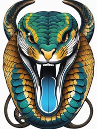 King cobra tattoo, Tattoos featuring the powerful and iconic king cobra snake. colors, tattoo patterns, clean white background