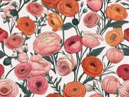 Ranunculus Sticker - Embrace the intricate and rose-like beauty of ranunculus blooms with this elegant sticker, , sticker vector art, minimalist design