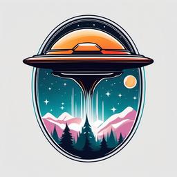 Small UFO Tattoo - Keep it simple yet cosmic with a small and delightful UFO tattoo.  simple color tattoo,vector style,white background