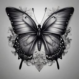 grey butterfly tattoo  