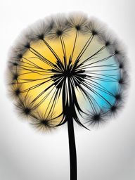 Dandelion meaning tattoo, Tattoos inspired by the symbolism of dandelions.  vivid colors, white background, tattoo design