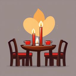 Romantic Candlelit Dinner Setting Emoji Sticker - Dining in the romantic glow of candles, , sticker vector art, minimalist design