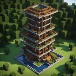 advanced nanotech tower with self-repairing structures - minecraft house design ideas minecraft block style