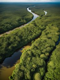 amazon river, cruising down the mighty amazon river through dense rainforest. 