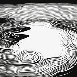 drawing of water rippling in a pond  minimal rough sketch scribbles,doodles,black and white