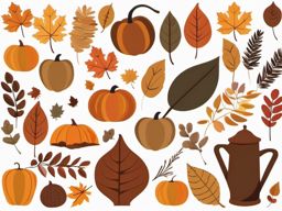 Rustic Autumn Decor clipart - Decorative items for fall, ,vector color clipart,minimal