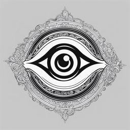 evil eye tattoo black and white design 