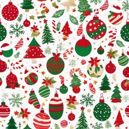 Christmas clipart with transparent background, Festive Christmas elements with a clear, transparent backdrop.  simple, 2d flat