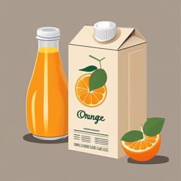 Orange Juice Carton Clipart - A carton of fresh orange juice.  color vector clipart, minimal style