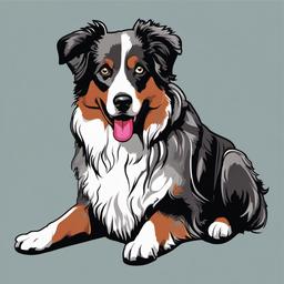 Australian shepherd   , vector illustration, clipart