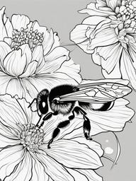 Bumblebee Coloring Pages - Bumblebee carrying a bundle of pollen  simple coloring pages