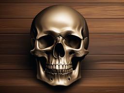 Skull clipart - realistic skull on a wooden table  