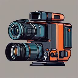 Video Camera Clipart - Video camera for recording and filming,  color vector clipart, minimal style