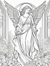 Angel Coloring Page  outling,coloring pages,black and whit