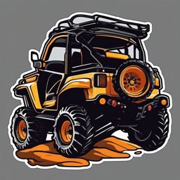 Off-Road ATV Sticker - All-terrain exploration, ,vector color sticker art,minimal
