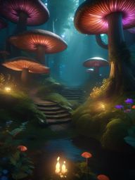 Enchanted Forest - An enchanting forest with fairies, unicorns, and glowing mushrooms detailed matte painting, deep color, fantastical, intricate detail, splash screen, complementary colors, fantasy concept art, 8k resolution trending on artstation unreal engine 5