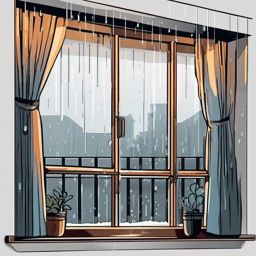 Rainy Day Window View clipart - Watching the rain from indoors, ,vector color clipart,minimal