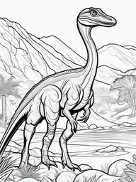 Coelophysis Coloring Pages - Small Quick Dinosaur  black outline printable coloring page