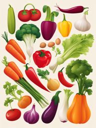 vegetables clipart - a colorful array of fresh vegetables, healthy and delicious 