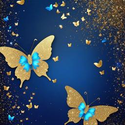 Glitter background - blue butterfly glitter wallpaper  