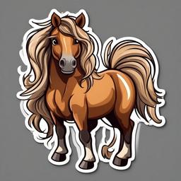 Horse cartoon - noble animal with a mane  cartoon sticker style