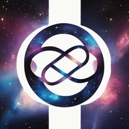 Infinite galaxy within an infinity symbol, a cosmic journey captured in a simple yet profound design.  colored tattoo style, minimalist, white background