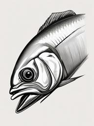 drawing of horse mackerel  minimal rough sketch scribbles,doodles,black and white