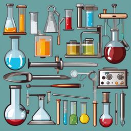 Lab Equipment clipart - Various tools and apparatus used in scientific experiments, ,color clipart vector style