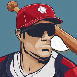 Baseball clipart - baseball cap and bat crossed  