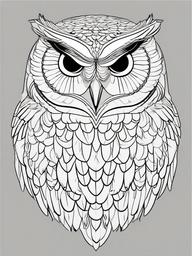 Snowy Owl Coloring Pages - White Owl of the Arctic  minimal black outline printable sheet, coloring page