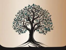 tree tattoo art  simple vector color tattoo