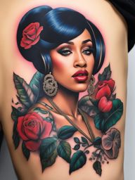 cardi b tattoo, inspired by the famous rapper and her iconic style. 