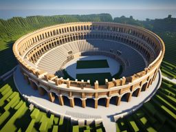 roman colosseum with grand arenas - minecraft house design ideas 