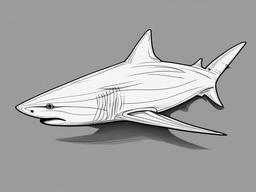 drawing of Bull shark  minimal rough sketch scribbles,doodles,black and white