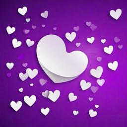 Heart Background Wallpaper - white heart with purple background  