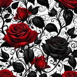 Red and Black Wallpaper - Red Roses and Gothic Black Elegance  intricate patterns, splash art, wallpaper art