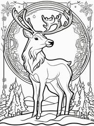 Printable Reindeer Coloring Pages  outling,coloring pages,black and whit