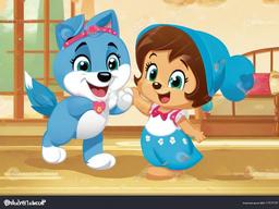 Bluey clipart - Bluey and her sister playing  vector clipart