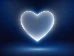 Heart With Blue Background-Midnight blue with a glowing heart in soft white light, creating a dreamy feel  background wallpaper