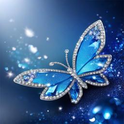 Glitter background - diamond crystal blue glitter butterfly wallpaper  