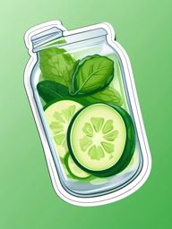 Cucumber Infused Water Sticker - Stay hydrated with the refreshing essence of cucumber-infused water, , sticker vector art, minimalist design